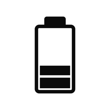 beyaz arkaplanda pil simgesi düşük vektör tasarımı