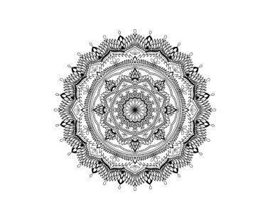 vektör mandala siyah yuvarlak desen