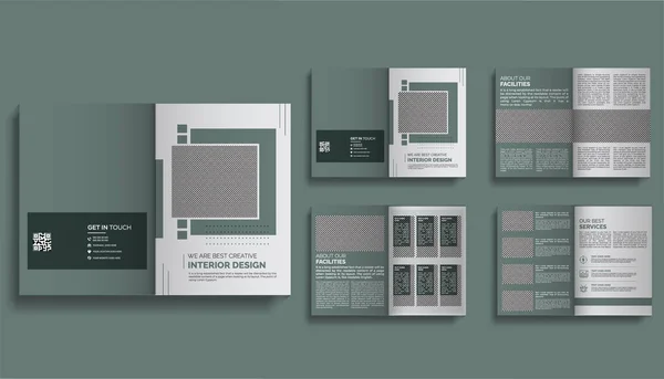Interieur Service Brochure Ontwerp Sjabloon — Stockvector