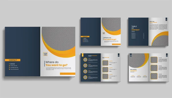 世界旅行サービスパンフレットデザインテンプレート — ストックベクタ