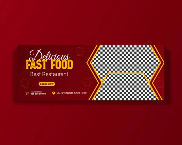 Restaurant Food Service Social Media Cover Ontwerp Template — Stockvector