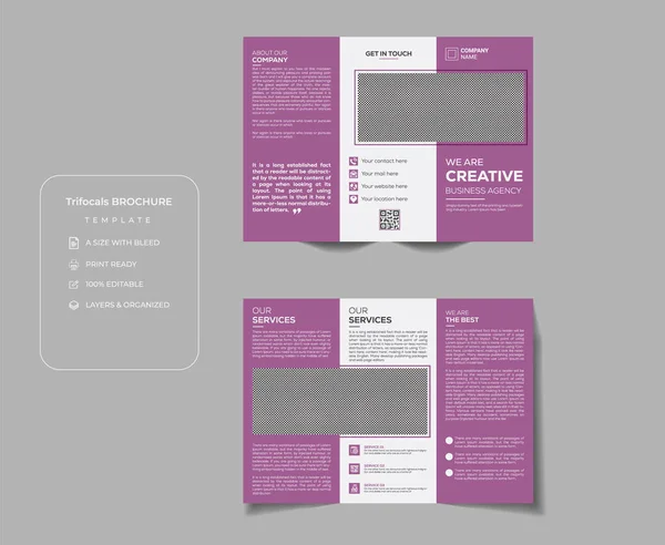 Business Trifold Brochure Design Template — Stock Vector