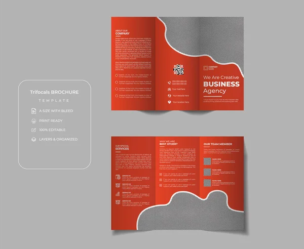Zakelijke Driebladige Brochure Ontwerpsjabloon — Stockvector