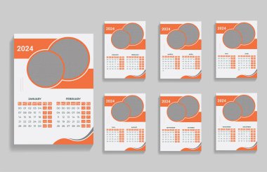 Unique Calendar Design Template clipart