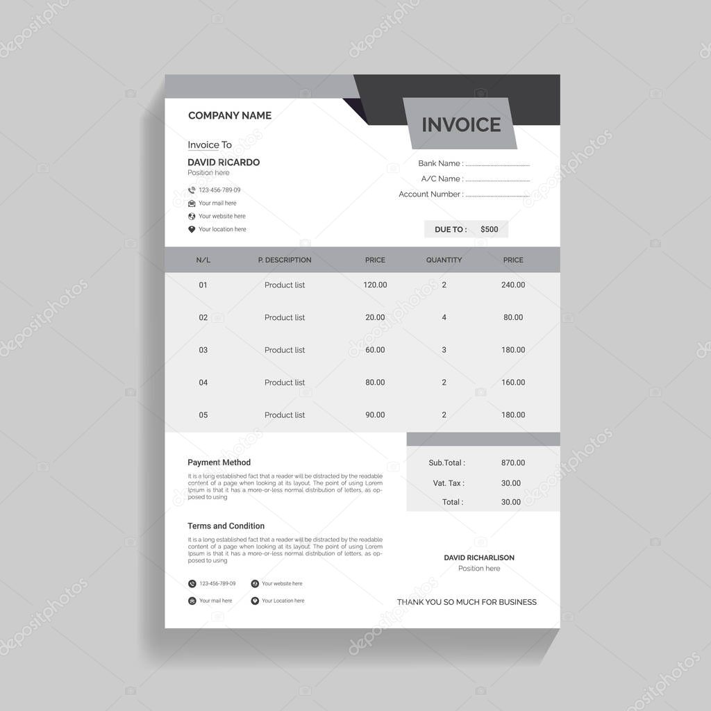 Corporate Invoice Design Template