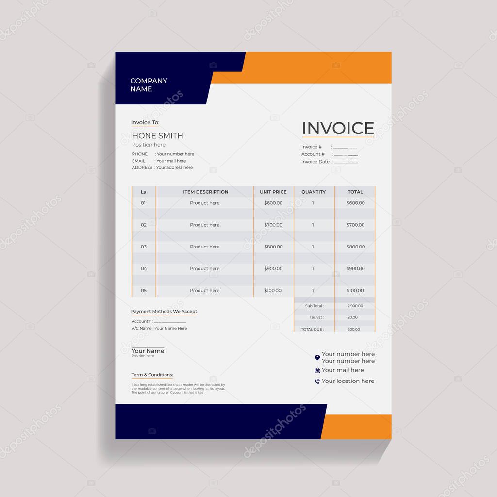 Corporate Invoice Design Template