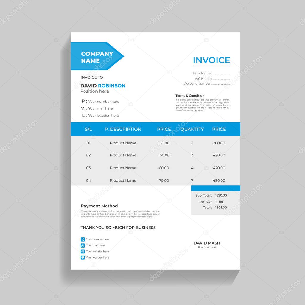 Corporate Invoice Design Template