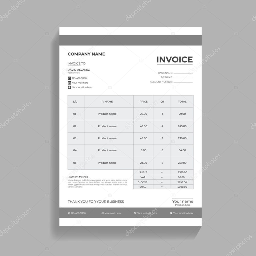 Corporate Invoice Design Template