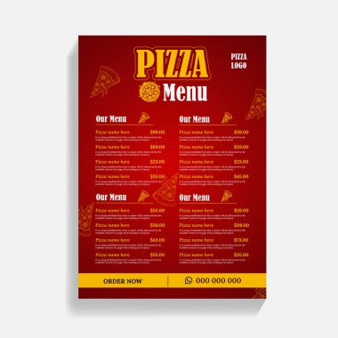 Restoran gıda menü tasarım şablonu