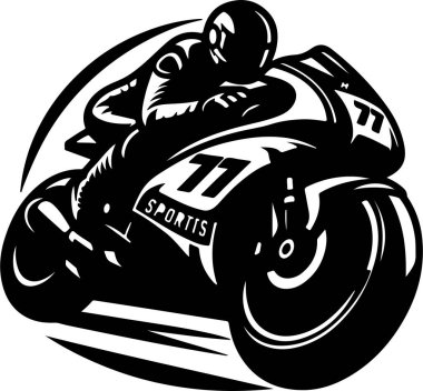 Racer on a Sportsbike Speeding Dynamic Design, clipart