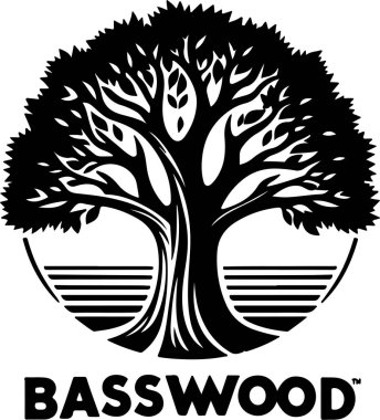 Basswood logo black tree nature brand clipart