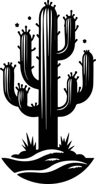 Saguaro Cactus Desert Landscape Silhouette clipart