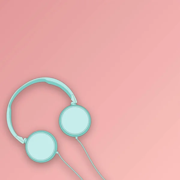 Cool and Calm: Light Blue Headphones on Pink Background