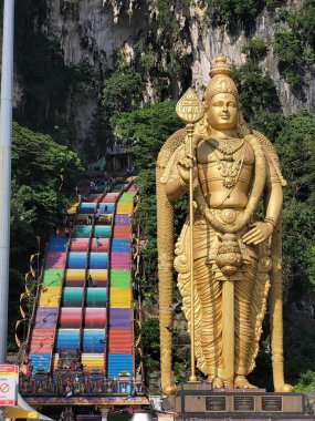 Batau caves Murugan Temple in Kaula Lumpur city of Malaysia is a popular tourist attraction, specially among Hindus all over world clipart