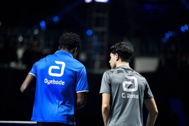 Chennai, Hindistan. 26 Mart 2025. Hintli çift Ankur Bhattacharjee ve Payas jain, İtalyan Carlo Rossi ve John Oyebode 'yi yenerek WTT yıldız yarışmacılarının birinci turunu kazandılar..