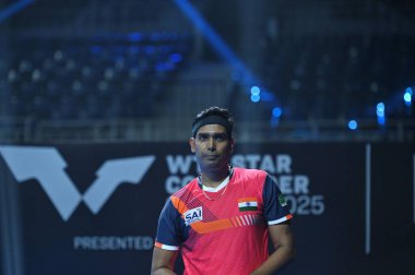 Chennai, Hindistan. 27 Mart 2025. Hintli çift Sharath Achanta ve Snehit Suravajjula, Avustralyalı çift Nicholas Lum ve Finn Luu 'yu yendi.