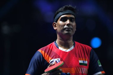 Chennai, Hindistan. 27 Mart 2025. Hintli çift Sharath Achanta ve Snehit Suravajjula, Avustralyalı çift Nicholas Lum ve Finn Luu 'yu yendi.