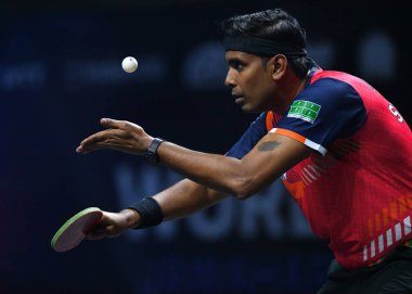 Chennai, Hindistan. 27 Mart 2025. Hintli çift Sharath Achanta ve Snehit Suravajjula, Avustralyalı çift Nicholas Lum ve Finn Luu 'yu yendi.