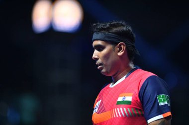 Chennai, Hindistan. 27 Mart 2025. Hintli çift Sharath Achanta ve Snehit Suravajjula, Avustralyalı çift Nicholas Lum ve Finn Luu 'yu yendi.