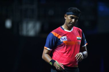 Chennai, Hindistan. 27 Mart 2025. Hintli çift Sharath Achanta ve Snehit Suravajjula, Avustralyalı çift Nicholas Lum ve Finn Luu 'yu yendi.