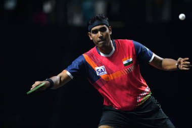 Chennai, Hindistan. 27 Mart 2025. Hintli çift Sharath Achanta ve Snehit Suravajjula, Avustralyalı çift Nicholas Lum ve Finn Luu 'yu yendi.