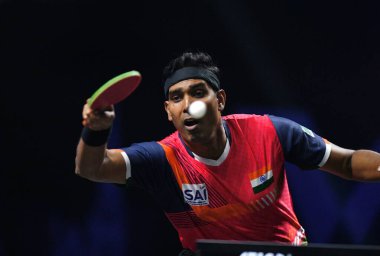 Chennai, Hindistan. 27 Mart 2025. Hintli çift Sharath Achanta ve Snehit Suravajjula, Avustralyalı çift Nicholas Lum ve Finn Luu 'yu yendi.