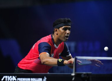 Chennai, Hindistan. 27 Mart 2025. Hintli çift Sharath Achanta ve Snehit Suravajjula, Avustralyalı çift Nicholas Lum ve Finn Luu 'yu yendi.