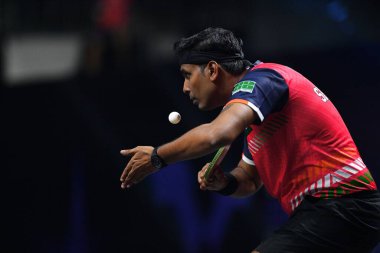 Chennai, Hindistan. 27 Mart 2025. Hintli çift Sharath Achanta ve Snehit Suravajjula, Avustralyalı çift Nicholas Lum ve Finn Luu 'yu yendi.