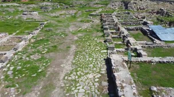 Alacahoyuk Antike Mauern Und Ruinen — Stockvideo
