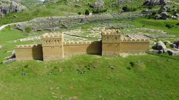 Antike Mauern Der Hethiter Hattuscha — Stockvideo