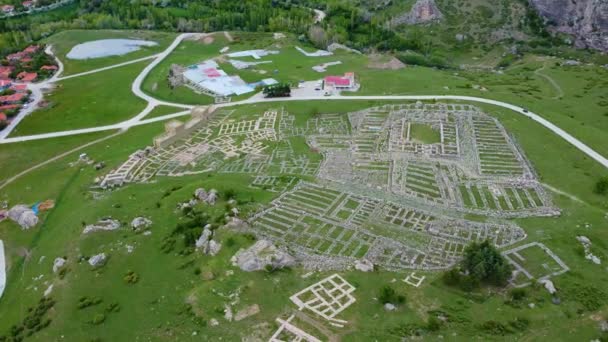Hititlerden Harabelerin Drone Görünümü Hattusa — Stok video