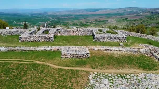 Luchtfoto Van Een Deel Van Hattusa Hittites — Stockvideo
