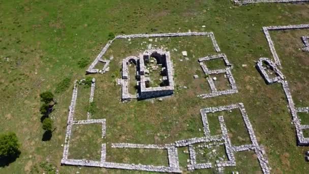 Luchtfoto Van Ruïnes Van Hittites Hattusa — Stockvideo