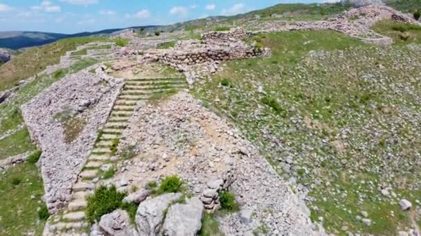 Pedras Paredes Uma Colina Hattusa Hititas — Vídeo de Stock
