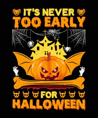 Cadılar Bayramı Tişörtü Tasarımı Cadılar Bayramı için asla çok erken değildir