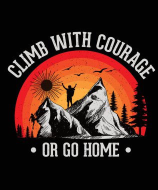 Dağ Macerası Tişört Tasarımı