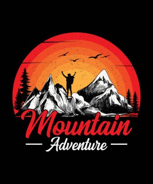 Dağ Macerası Tişört Tasarımı