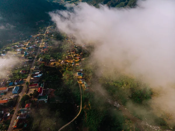 Luchtfoto Van Weg Het Bos Landschap Van Lam Dong Vietnam — Stockfoto