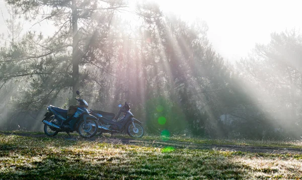 Motosiklet yolda.