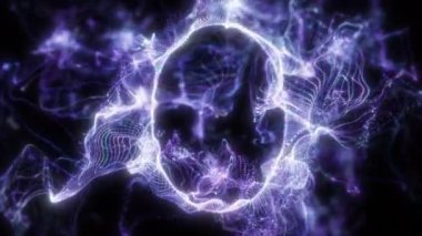 Çember döngüsünden ve soyut parçacıklardan yayılan parçacıklar çember nesne üzerindeki parçacıklar etrafında iz yayar ve nesne döner