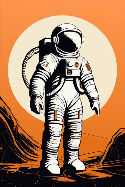 Ay 'ın arka planında astronot