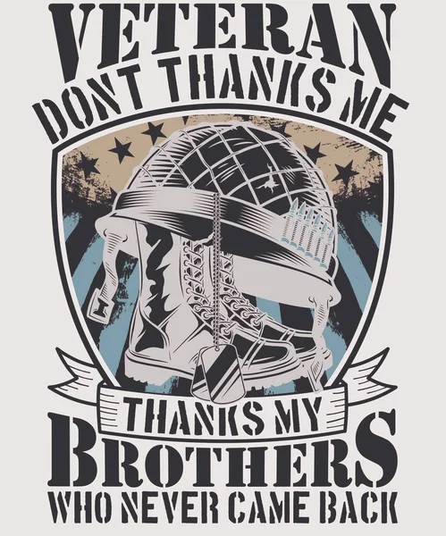 完全可编辑的矢量Eps 10感谢我的退伍军人兄弟T恤衫设计一个适合T恤衫 海报卡片等的图像 套餐是4500 5400Px — 图库矢量图片
