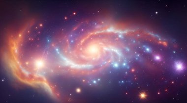 Dış uzayda renkli nebula ve galaksi. Bu görüntünün unsurları Nasa tarafından desteklenmektedir.