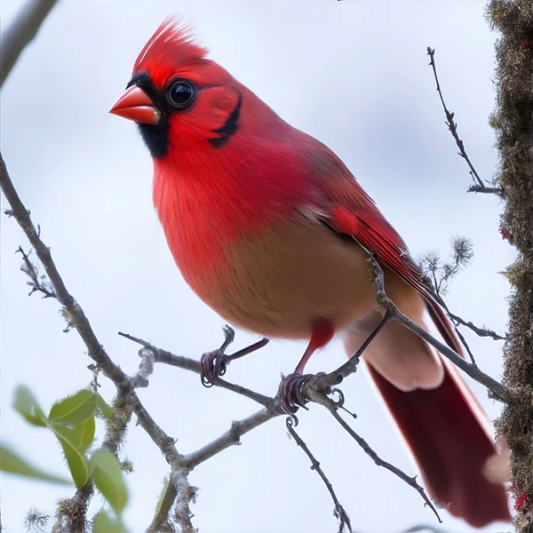 red cardinal bird perched on a branch