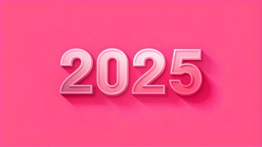 Mutlu yıllar 2025 altın metin tasarımı. 3D oluşturuldu