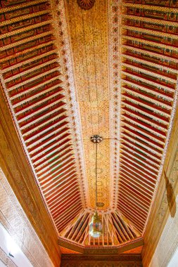 Marakeş 'teki Bahia Sarayı' nın güzel tavanı