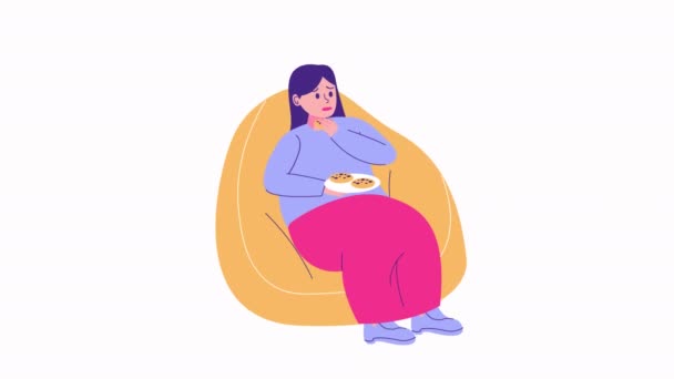 Problemas Saúde Mental Animações Bulimia Nervosa — Vídeo de Stock