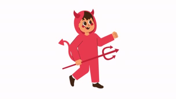 Personagem Halloween Bonito Animations Cute Halloween Devil — Vídeo de Stock