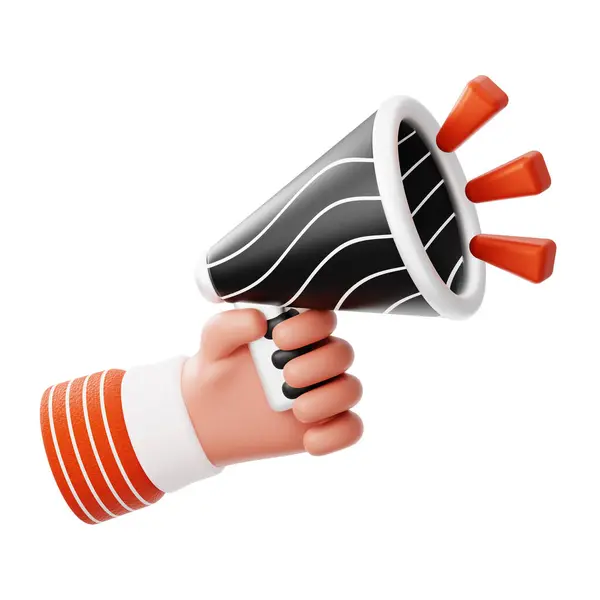 Mão Segure Megaphone Ilustração — Fotografia de Stock