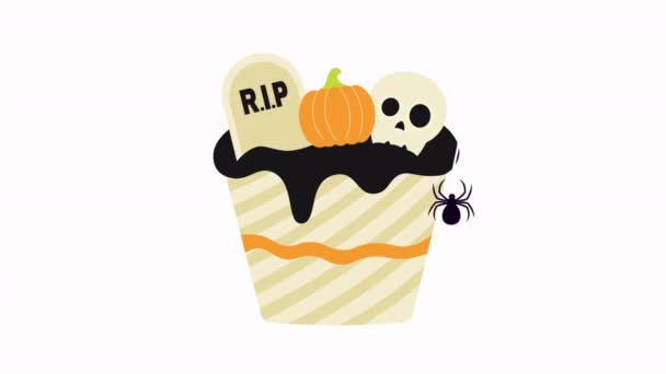 Söta Halloween Muffins Animation — Stockvideo